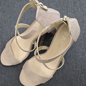 Zurin Back-Zip Heeled Sandals